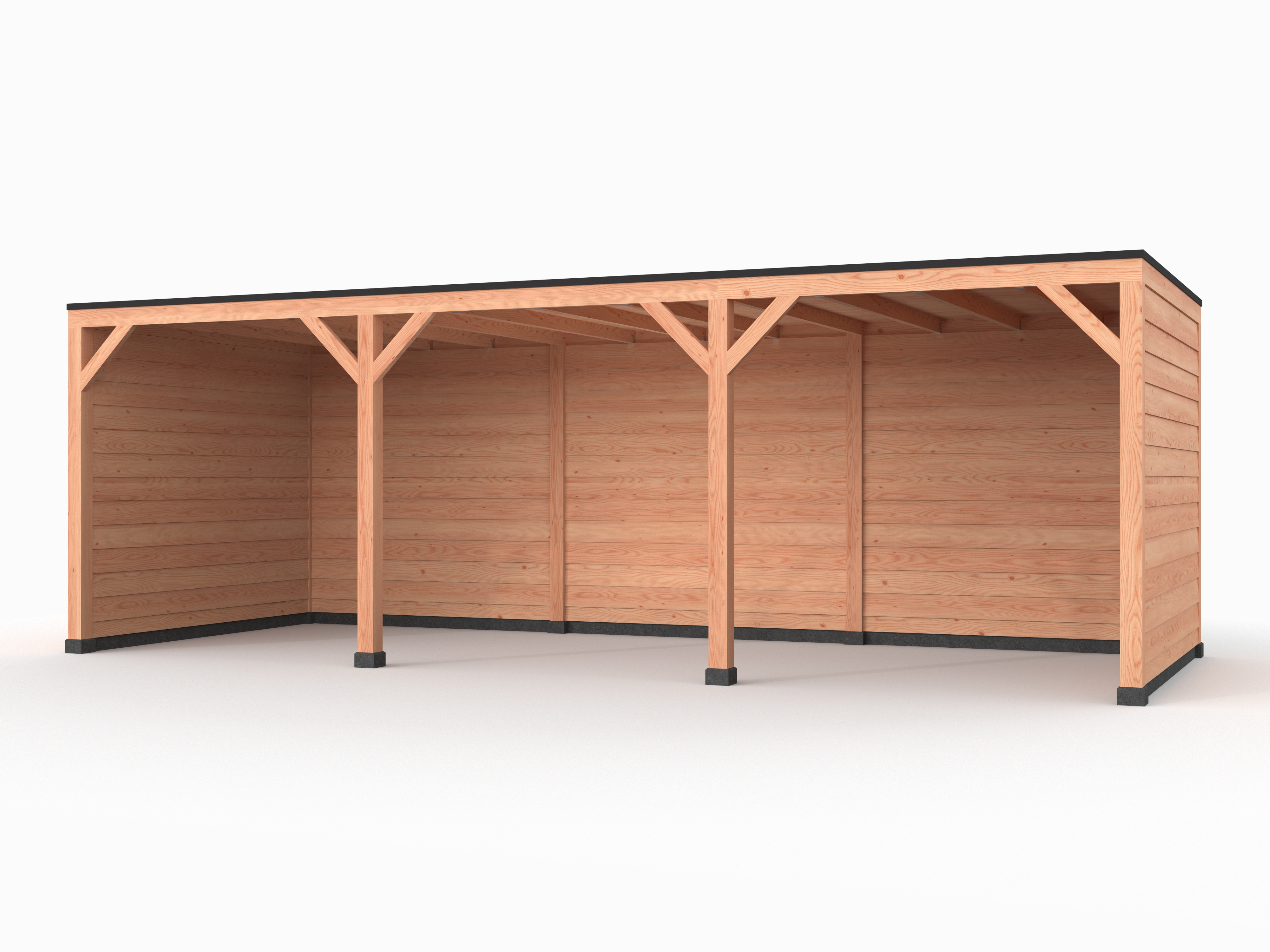 Douglas overkapping, 750 x 300, met achterwand en twee zijwanden, Westwood Solo - Afbeelding 1